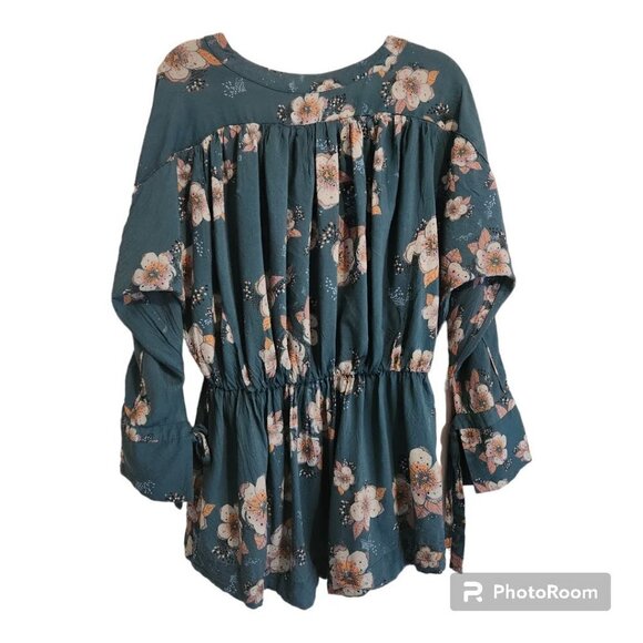 Free People Tuscan Dreams Tunic Top Turquoise Pink White Medium πΈ - Picture 6 of 16